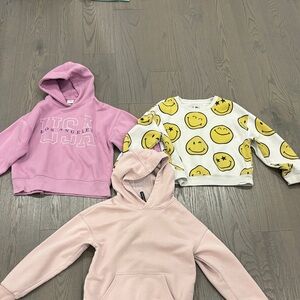 Zara Kids Pink and Yellow Hoodies and Sweatshirt Set